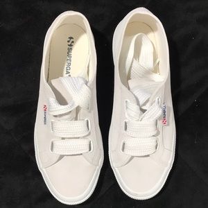 Women’s white Superga sneakers